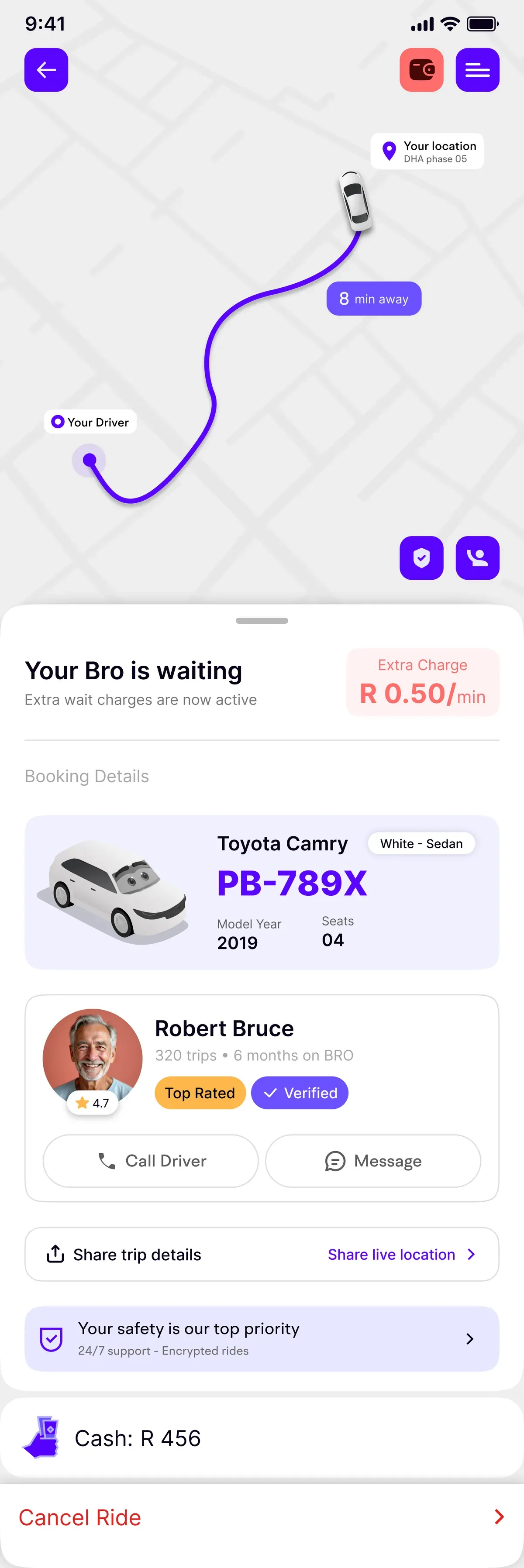 Bro Cabs rider app, your Bro is waiting